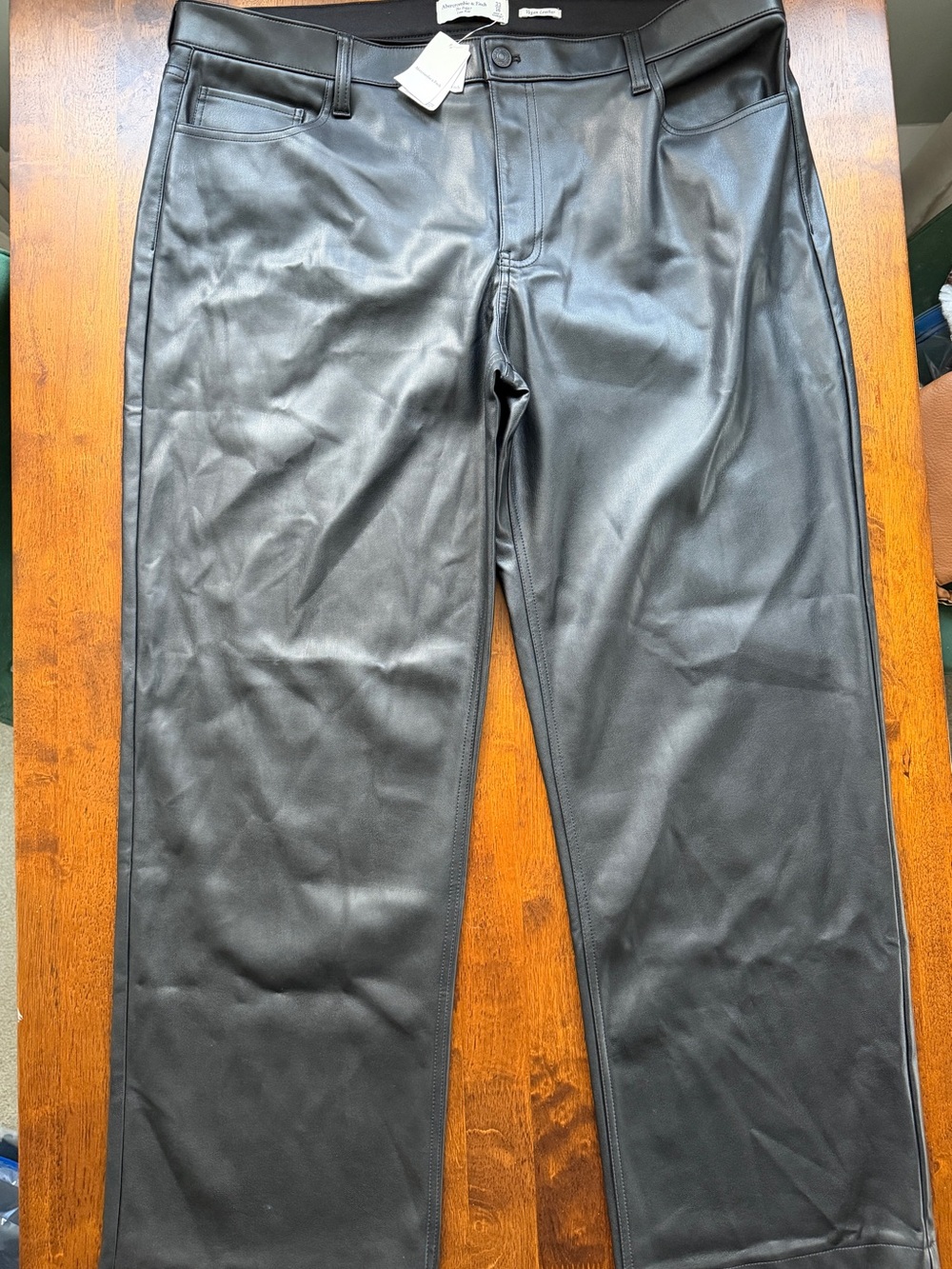 Abercrombie & Fitch Vegan Leather Wide Leg Pants NWT Womens 16/33